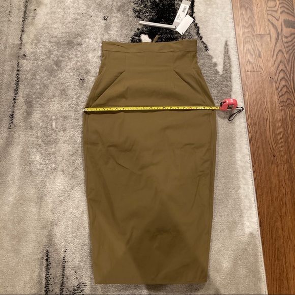 NWT RICK OWENS Army Green Midi Skirt - Picture 8 of 10